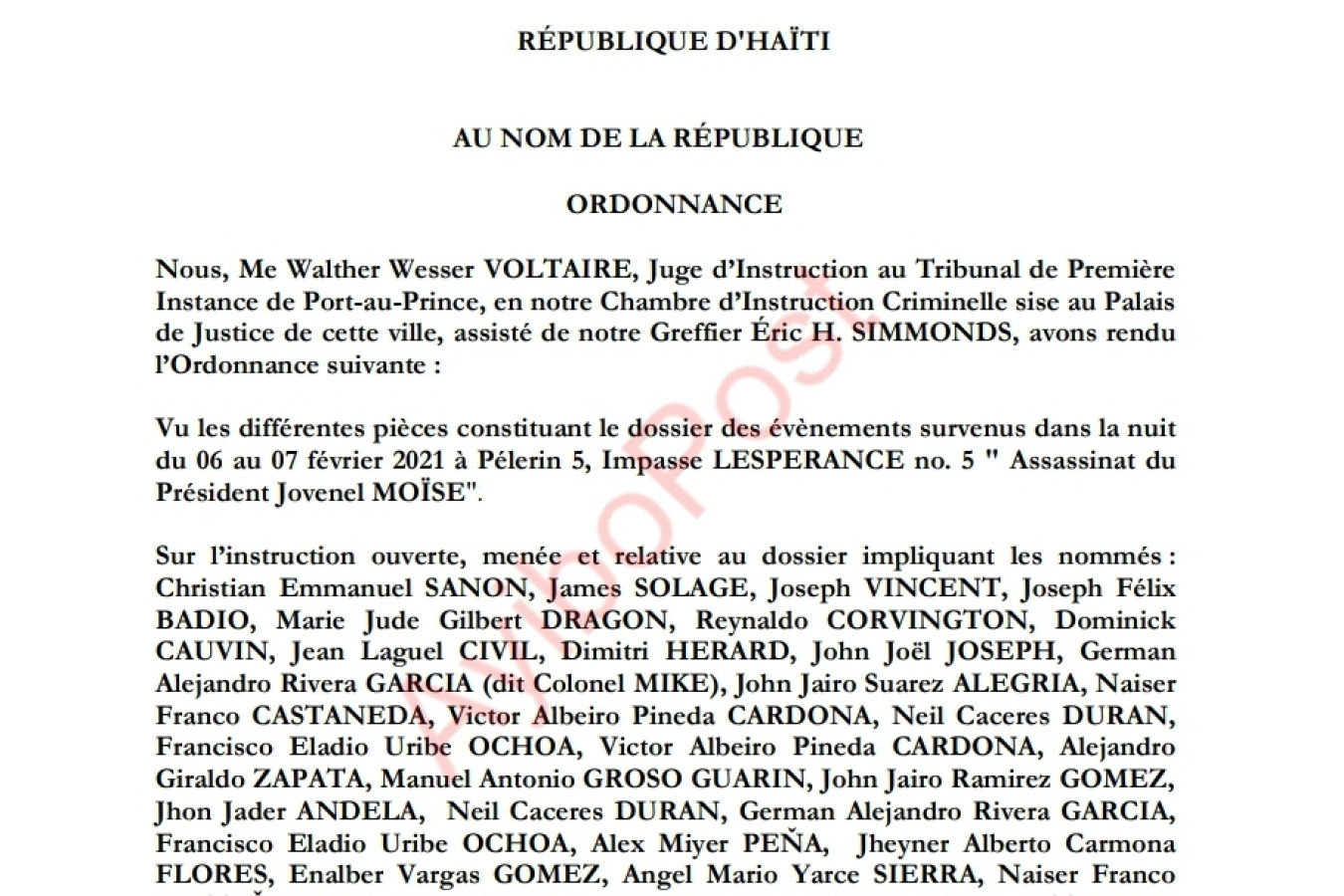 Ordonnance sur l'affaire Jovenel Moïse : la prudence est de mise!